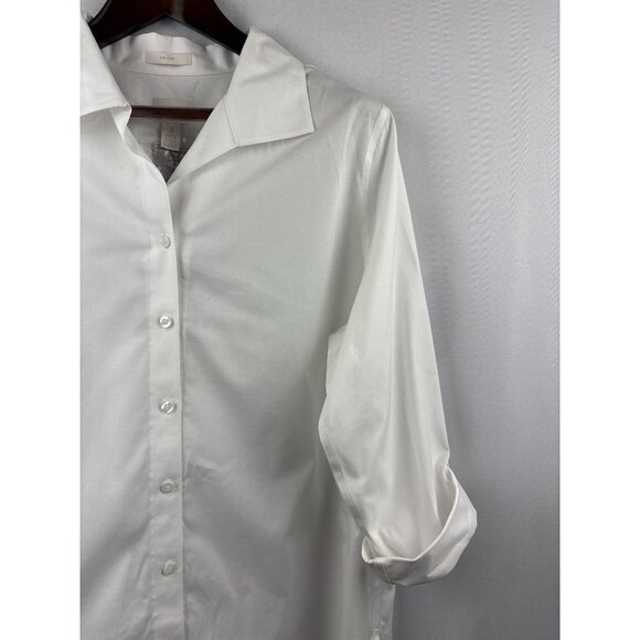 Women’s Chico’s 2XL White Button Down Shirt - Picture 2 of 5